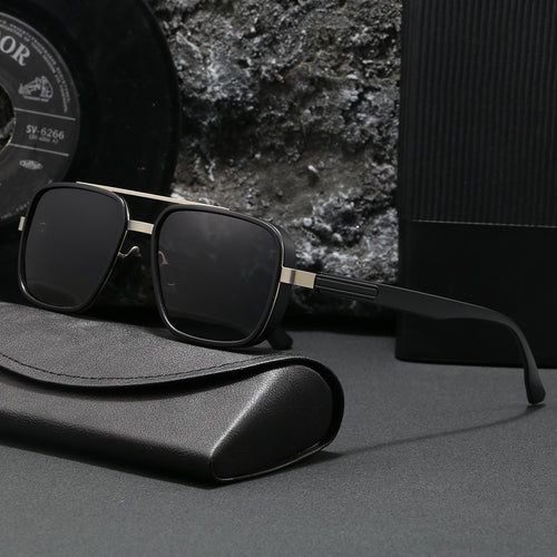 Damen elegante quadratische Sonnenbrille mit hochwertigem Metallrahmen Karnz
