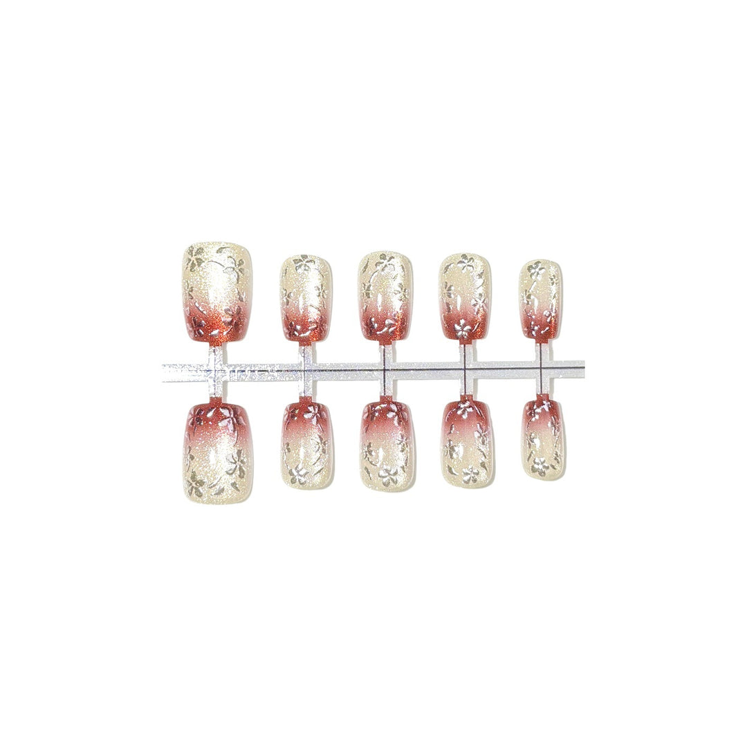 Press-On Nail Art Set mit elegantem Gradient-Design