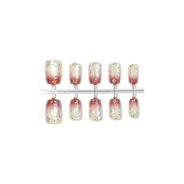 Press-On Nail Art Set mit elegantem Gradient-Design