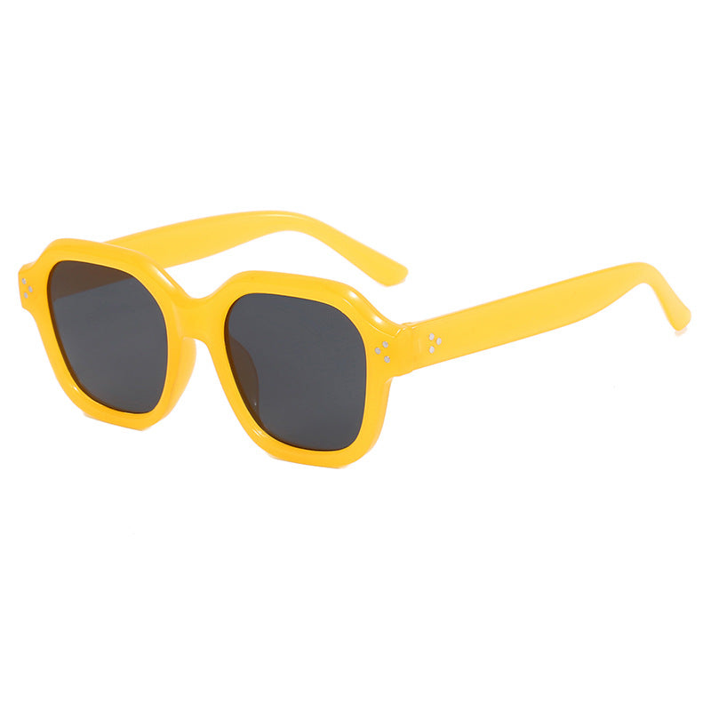 Damen modische quadratische Sonnenbrille mit verspiegelten Gläsern Karnz