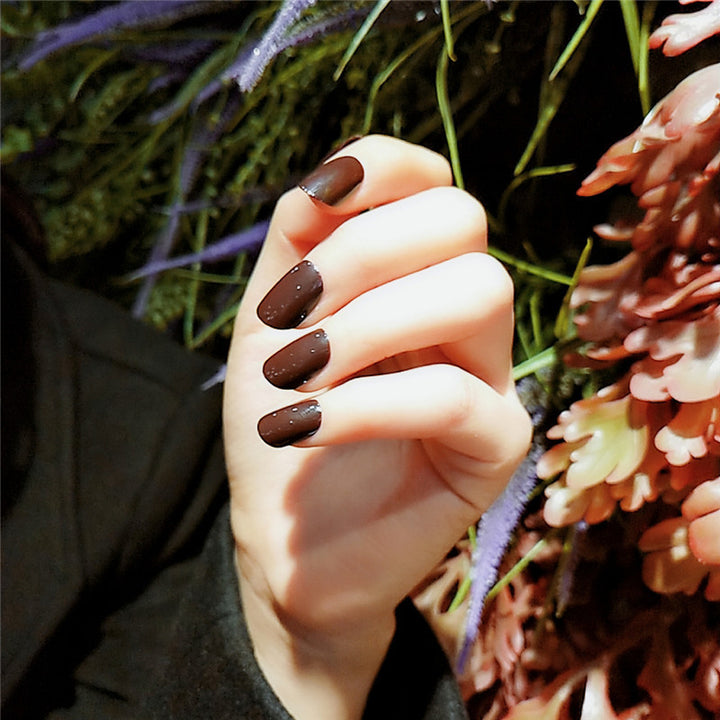 Elegante Glänzende Faux Press-On Nagelset