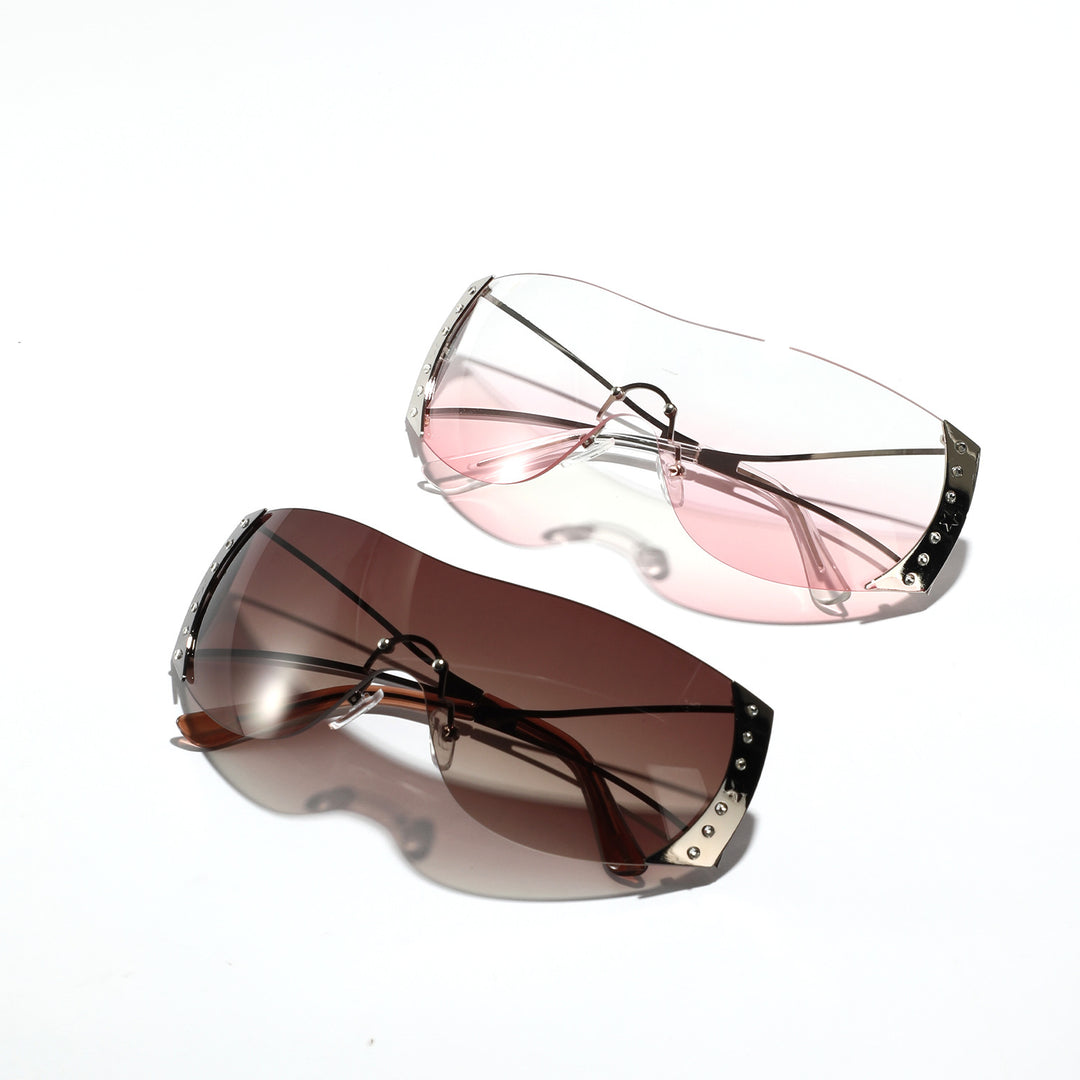 Damen futuristische Sonnenbrille mit stilvollem Rahmen und hochgradigem UV-Schutz Karnz