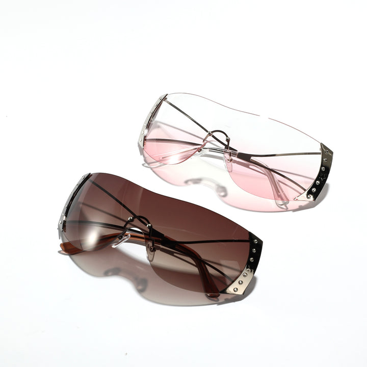 Damen futuristische Sonnenbrille mit stilvollem Rahmen und hochgradigem UV-Schutz Karnz