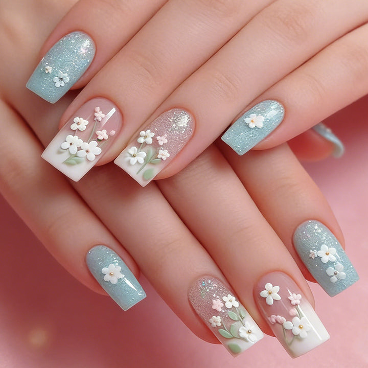 Floral Garden Press-On Nagelkunst Karnz