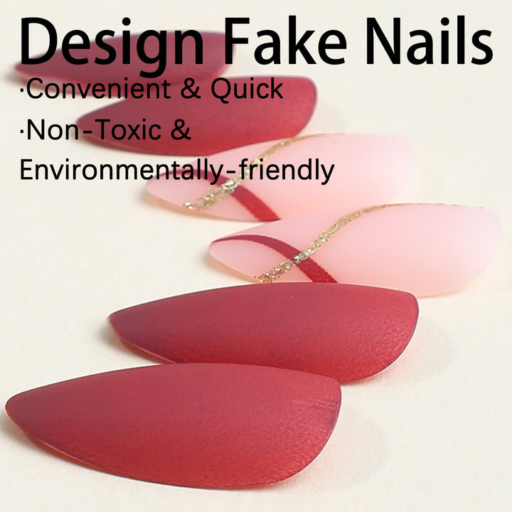 Elegantes Kunstnagelset mit mattem Finish und glamourösen Akzenten Karnz
