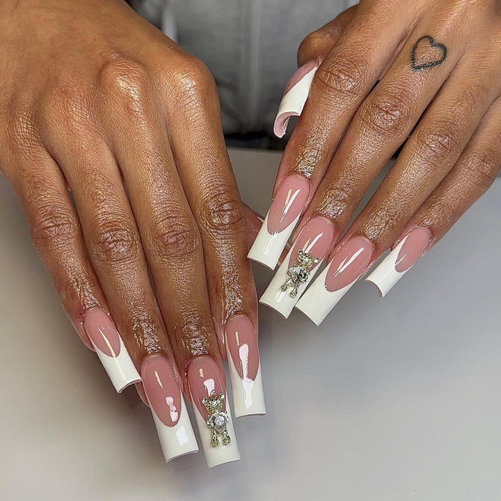 Elegante 3D Französische Spitze Acryl-Nagelkunst Verlängerungen Karnz