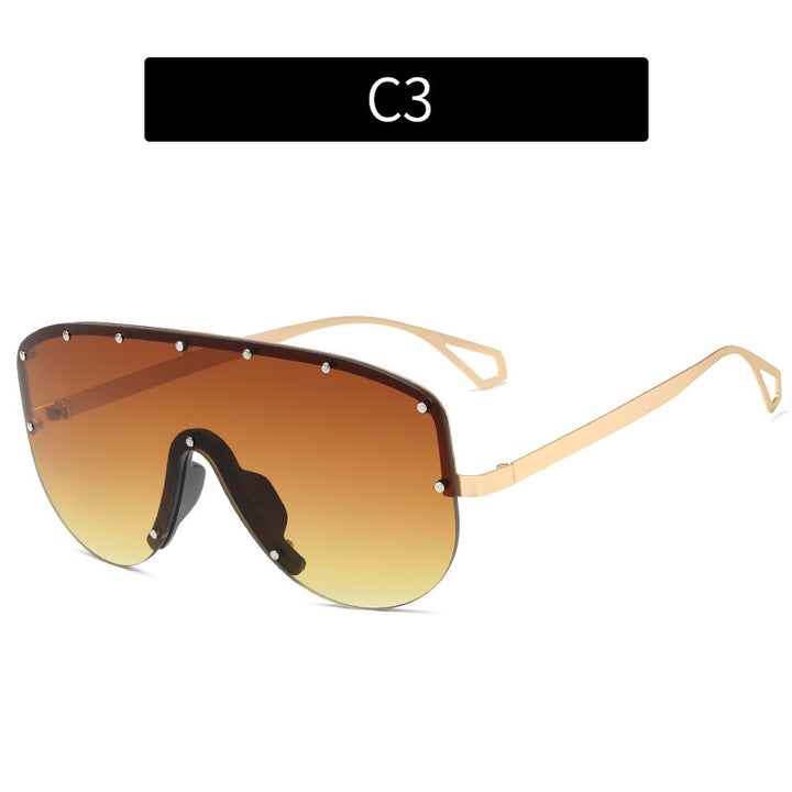 Oversized Shield Sonnenbrille Moderner Look