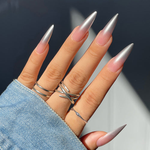 Glamouröse Lange Stiletto Press-On Nägel Karnz