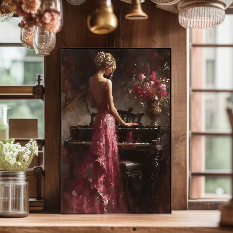 Elegante Pianoscène Leinwand Kunstwerk