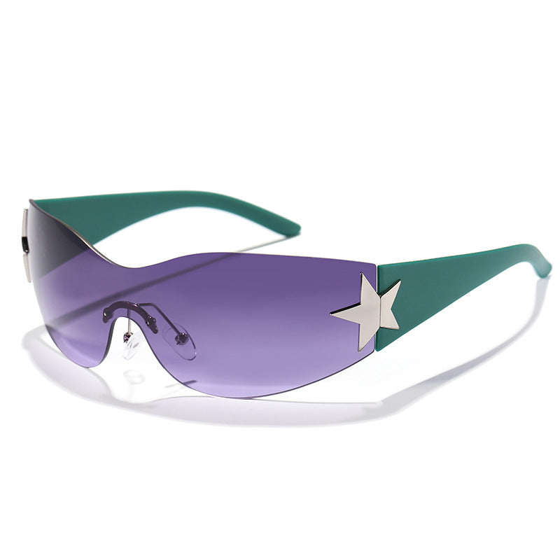 Damen futuristische Design-Sonnenbrille mit einzigartigen Akzenten Karnz