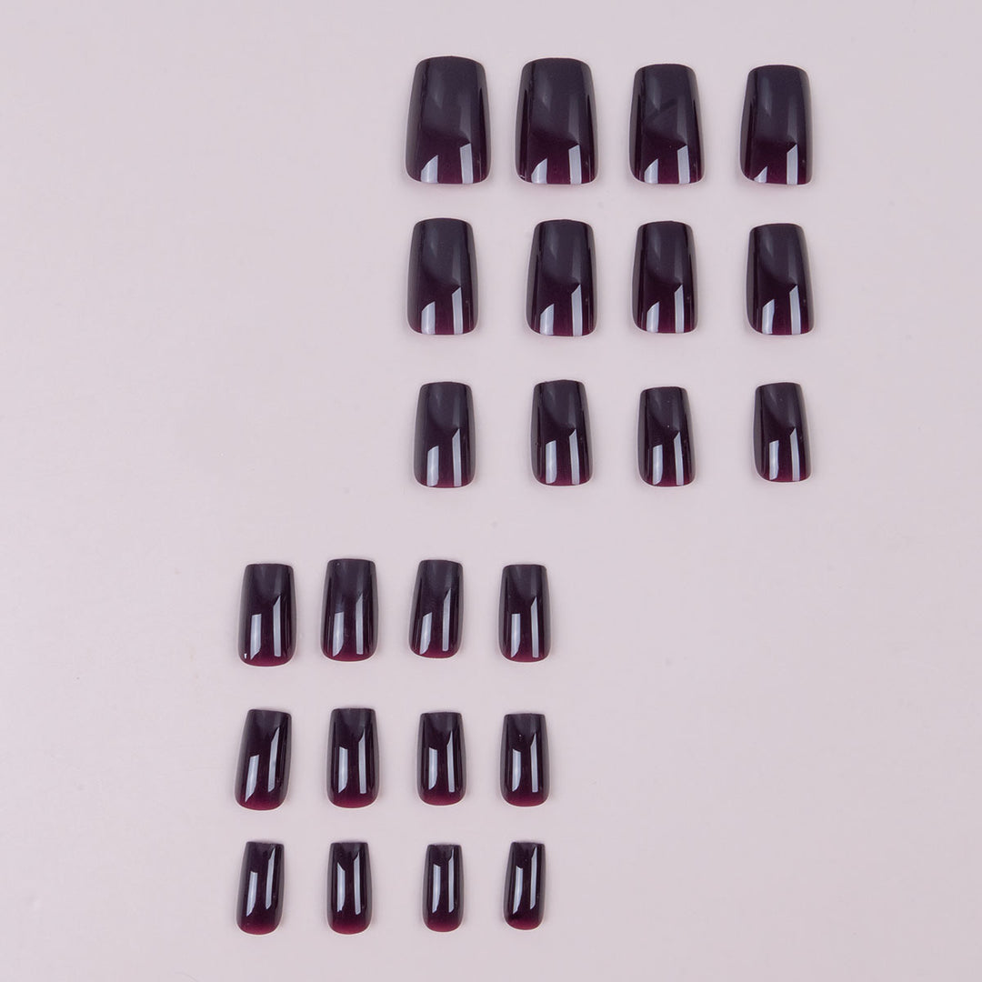 Elegante quadratische Press-On-Nagel-Set