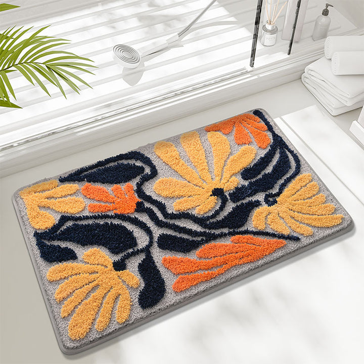 Künstlerisches Floral Design Badematte