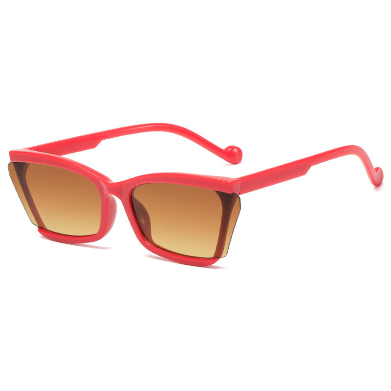 Damen modische Sonnenbrille mit einzigartigem rechteckigem Design und UV-Schutz Karnz