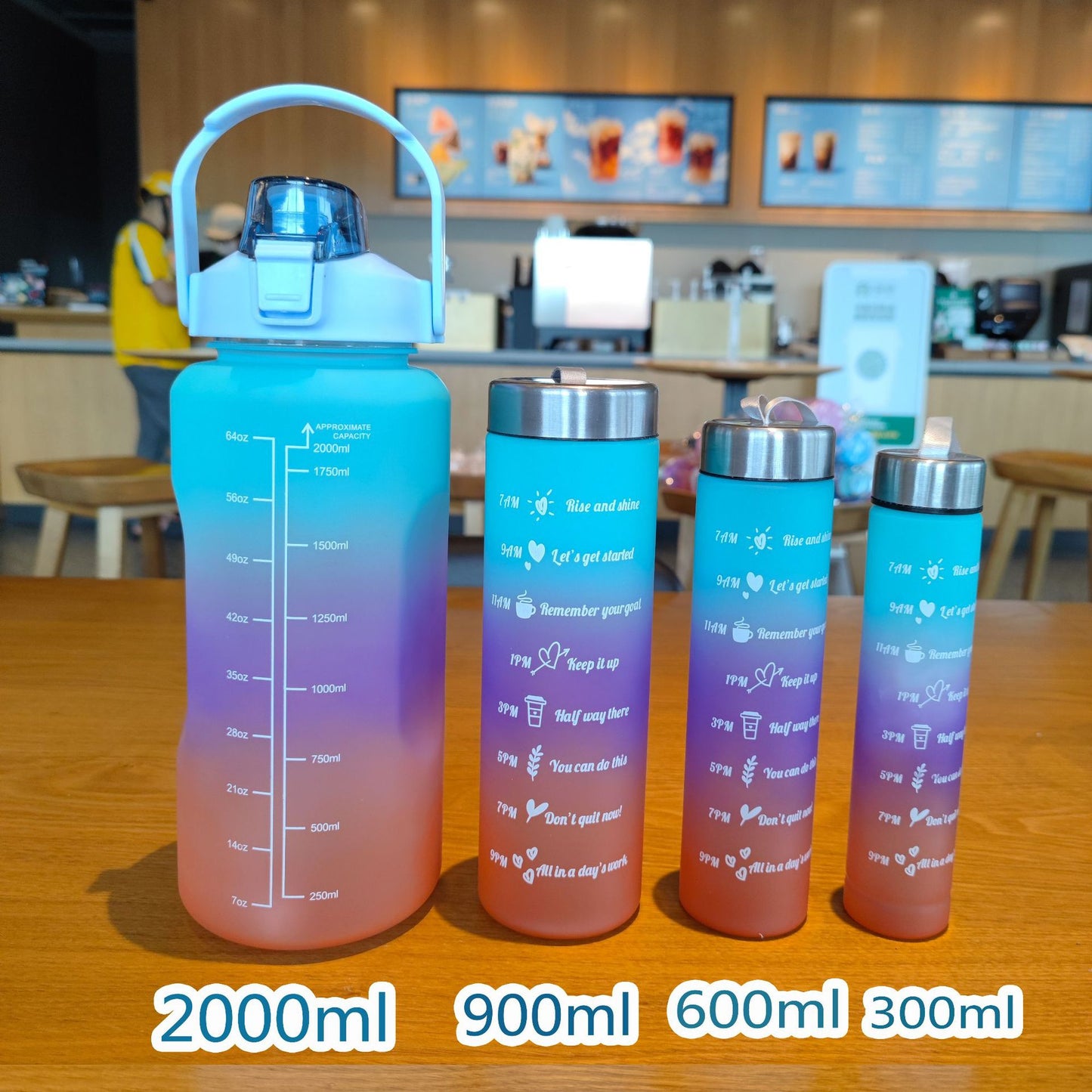Damen Motivations-Trinkflasche mit Zeitskala und ergonomischem Design Karnz