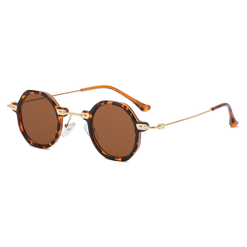 Damen Designer-Sonnenbrille mit hexagonalem Rahmen und luxuriösen Metallakzenten Karnz