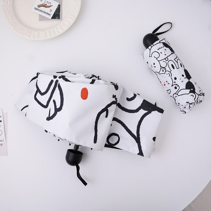 Damen Faltregenschirm mit kreativem Tierdesign Karnz