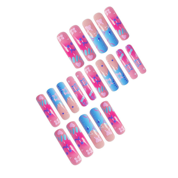 Künstlerische Press-On-Nagelerweiterungen mit floralen Designs Karnz