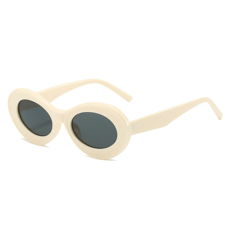 Damen modische Sonnenbrille im ovalen Design Karnz