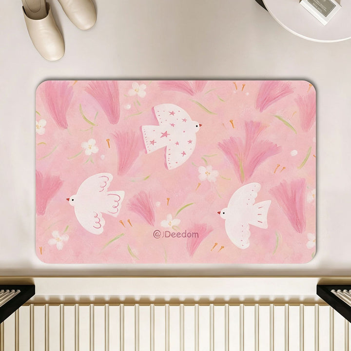 Künstlerisches florales Motiv Badeteppich