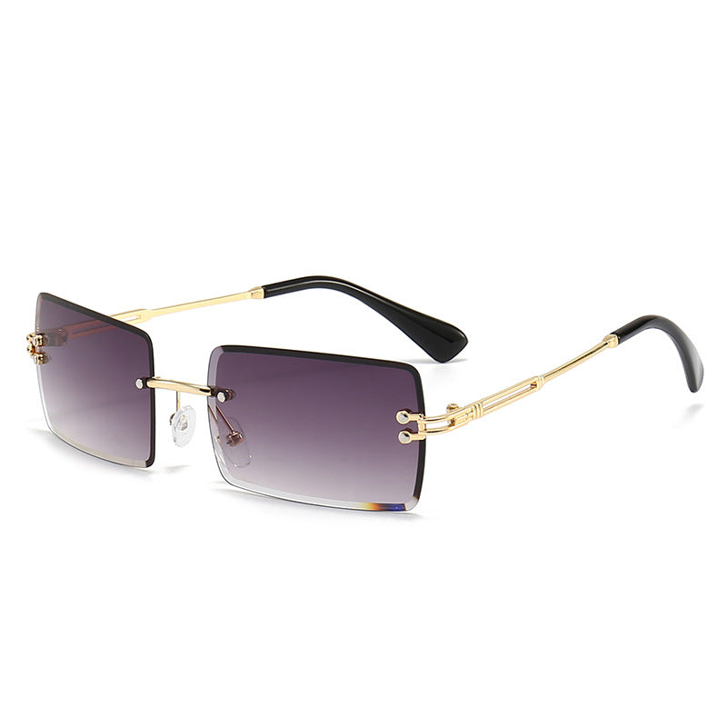 Damen modische rechteckige Sonnenbrille mit Gradient-Gläsern Karnz