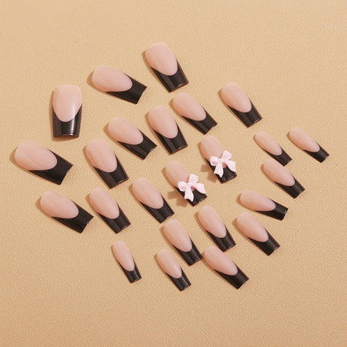 Künstliche Nagelspitzen mit Schleifen-Design Karnz