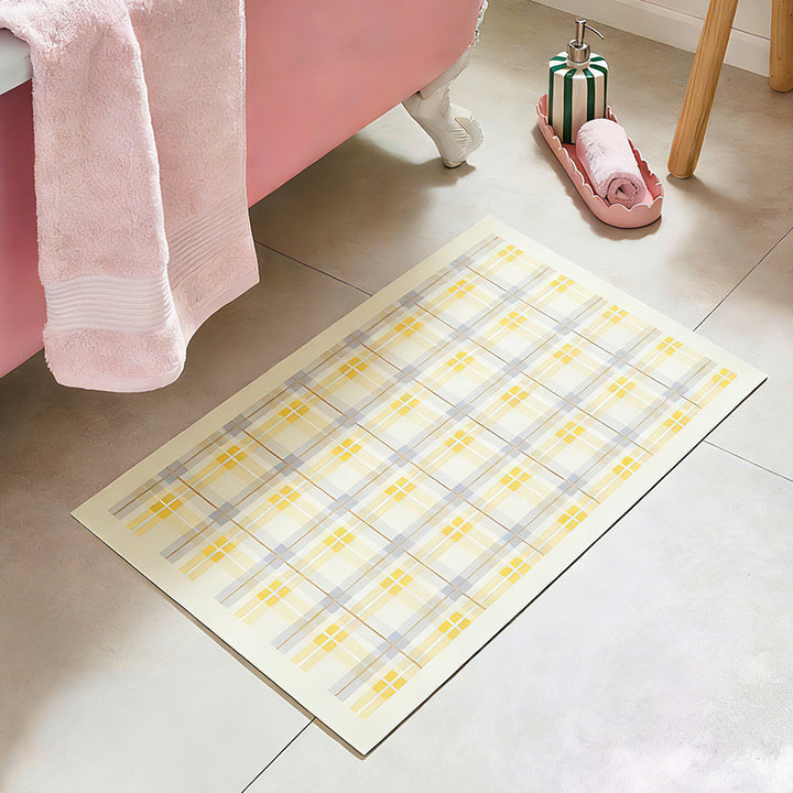 Ovales abwischbares Platzset aus pflegeleichtem Vinyl mit kariertem Karomuster Karnz
