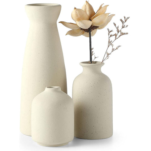 Texturiertes Keramik Blumenvasen Set