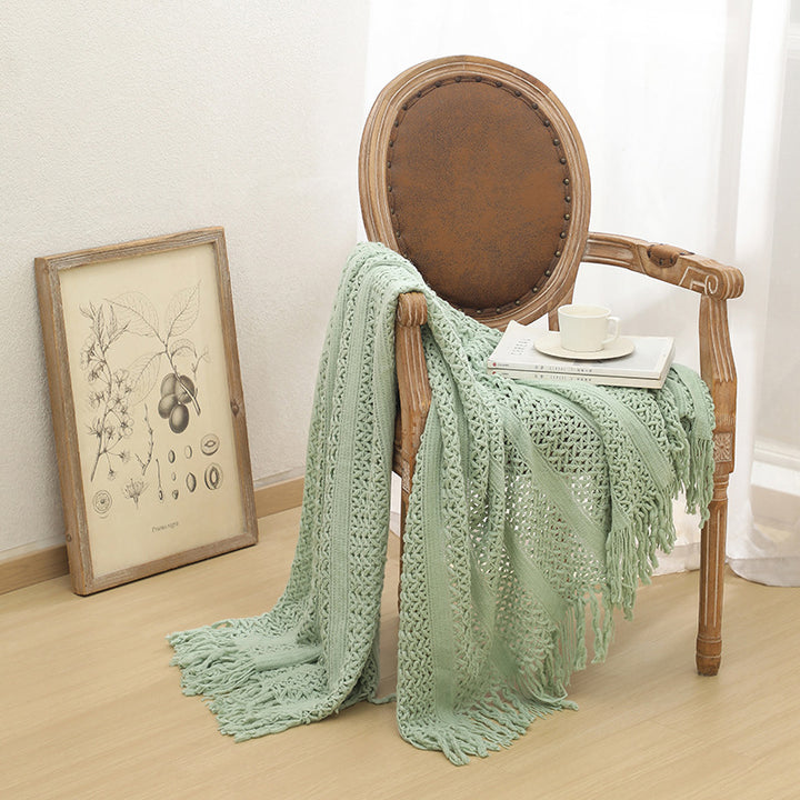 Texturiertes Strickwurfdecke