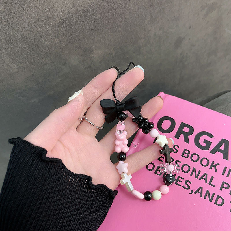 Frauen Süß Themed Perlen Schlüsselanhänger Karnz