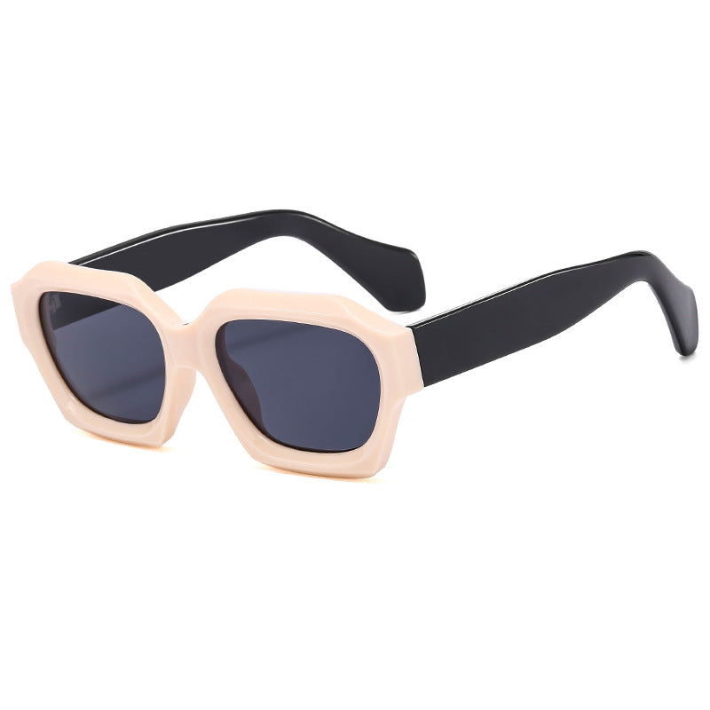 Damen Designer-Sonnenbrille mit markantem geometrischen Rahmen und polarisierenden Gläsern Karnz
