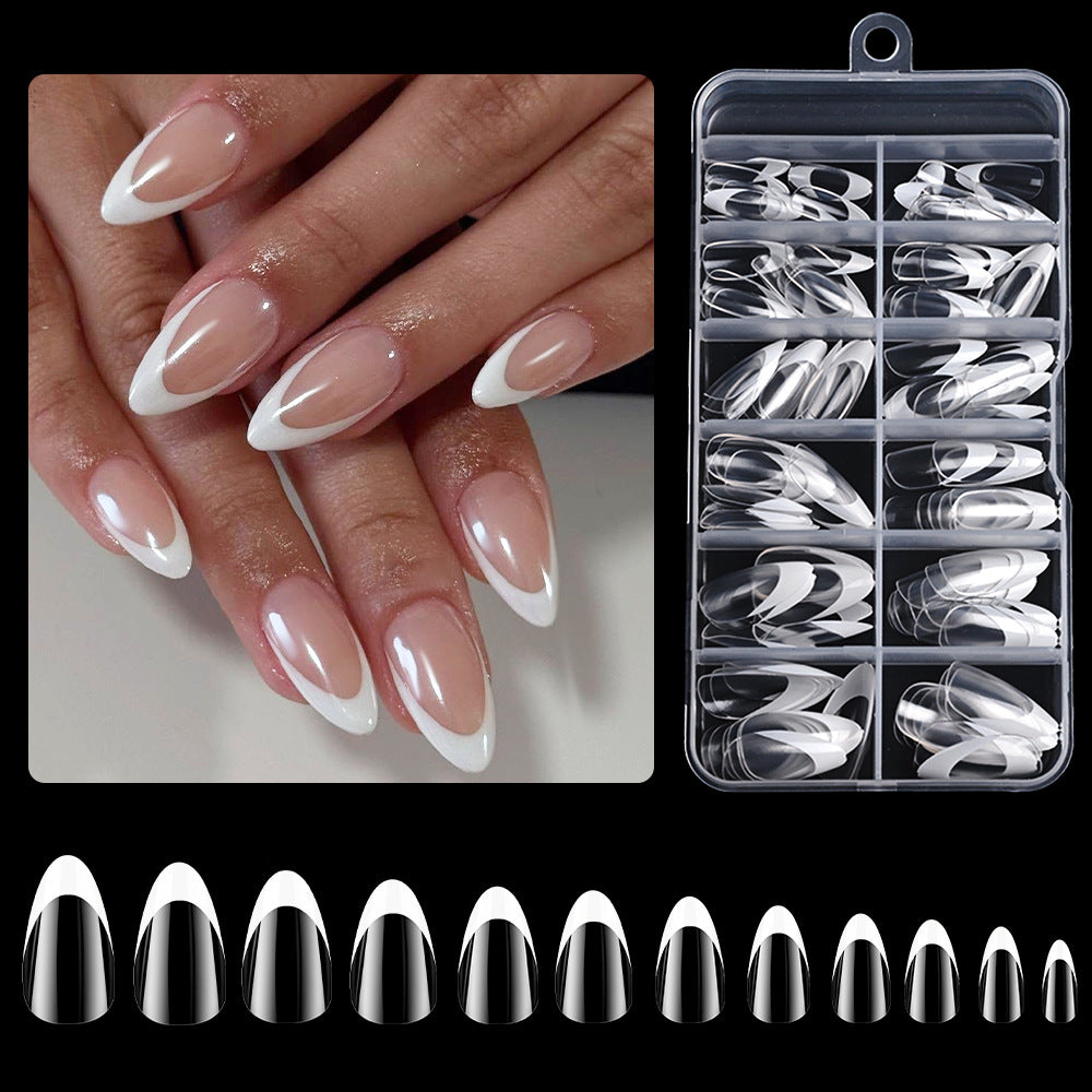 Elegantes French Tip Press-On Nagelspitzen-Kit