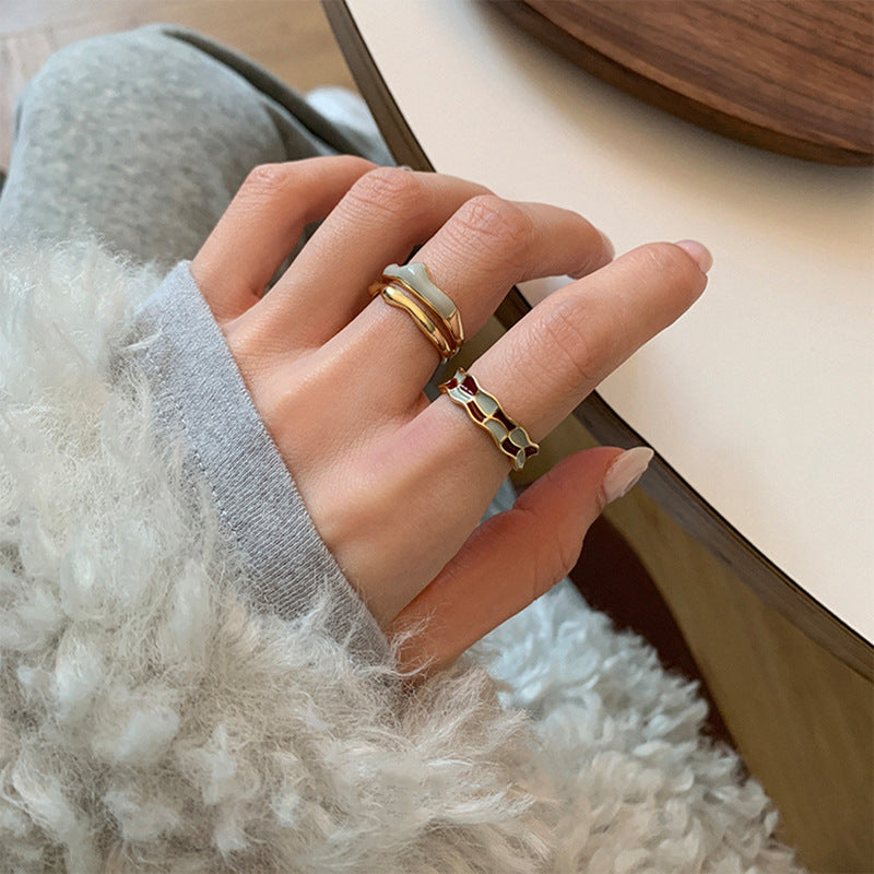 Chic Floral Verstellbares Ring Set Karnz