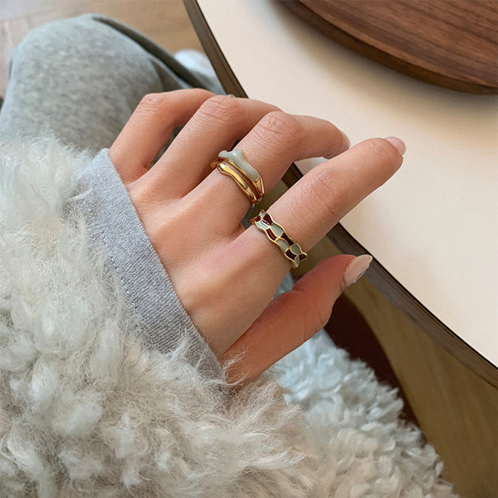 Chic Floral Verstellbares Ring Set Karnz