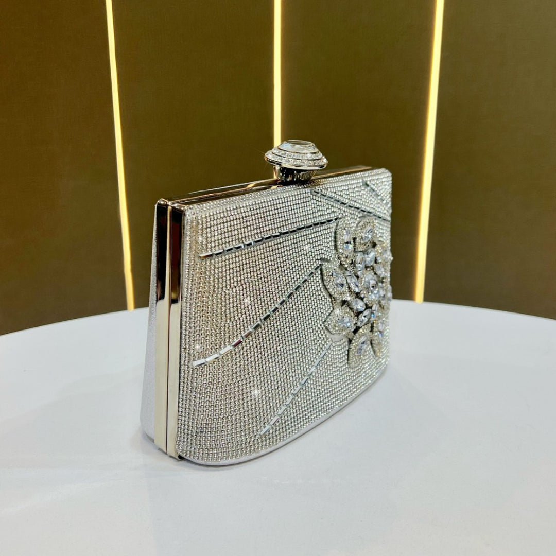 Verschnörkelte Strass Abend Clutch