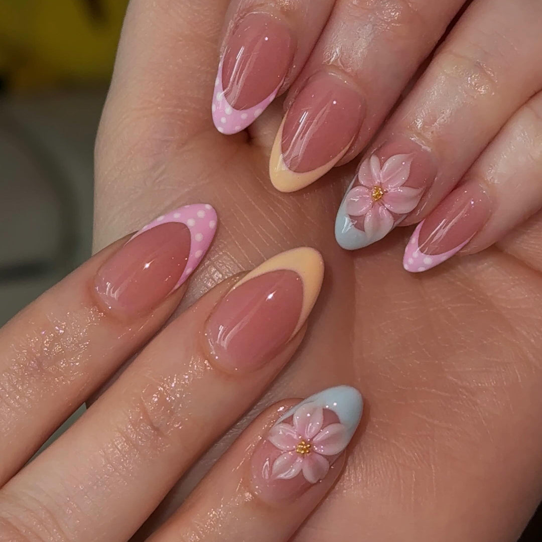 Künstlerische florale Acryl-Nagelerweiterungen Karnz 1789915721