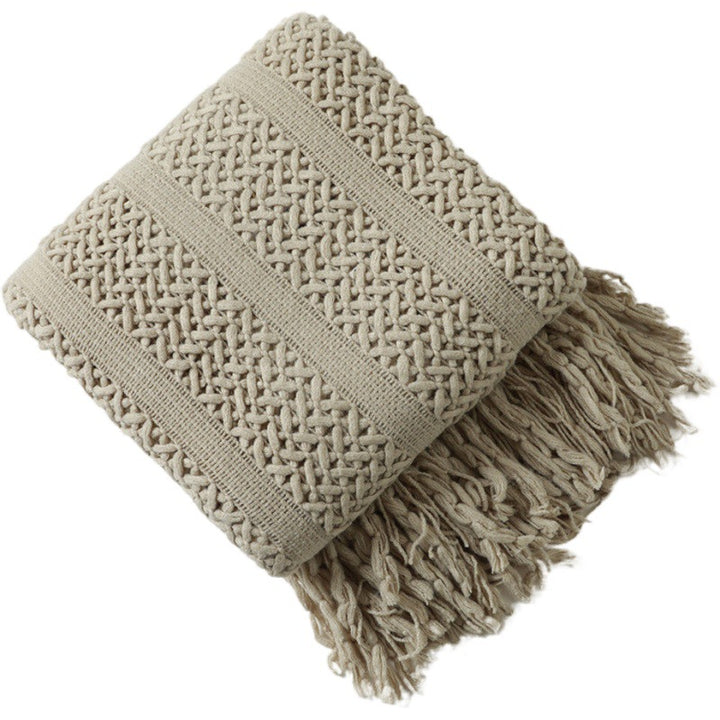 Gemütliche Strickwurfdecke