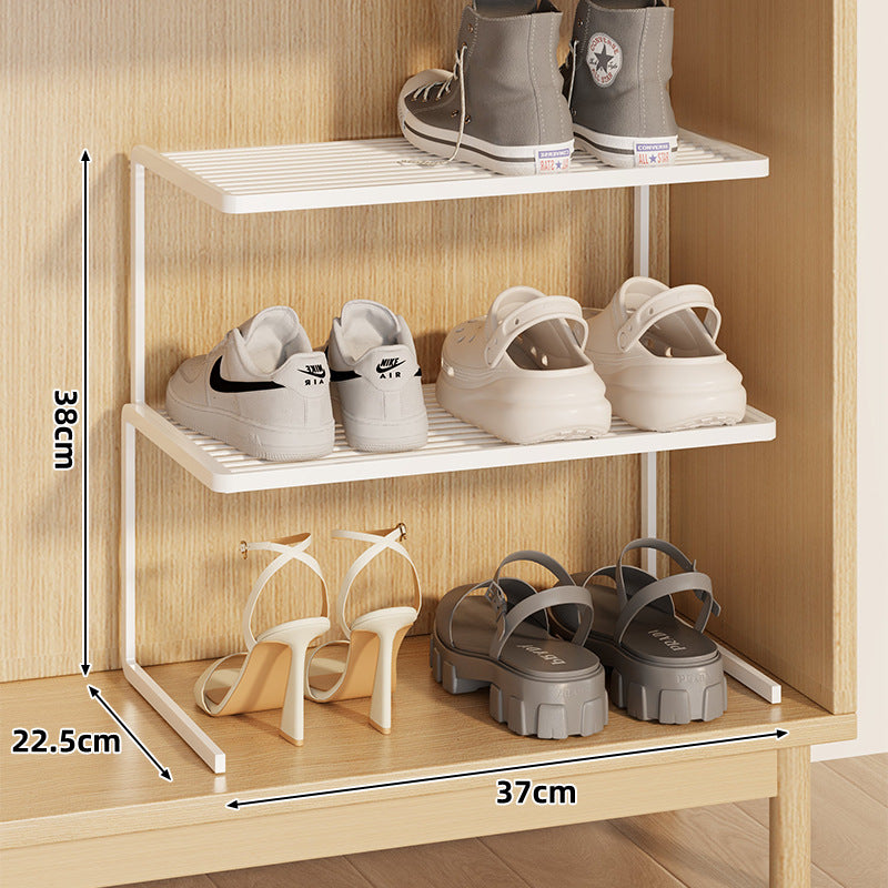 Kompakte Doppel-Schicht Verstellbare Schuhregal Erhöher für Schrank und Kleiderschrank