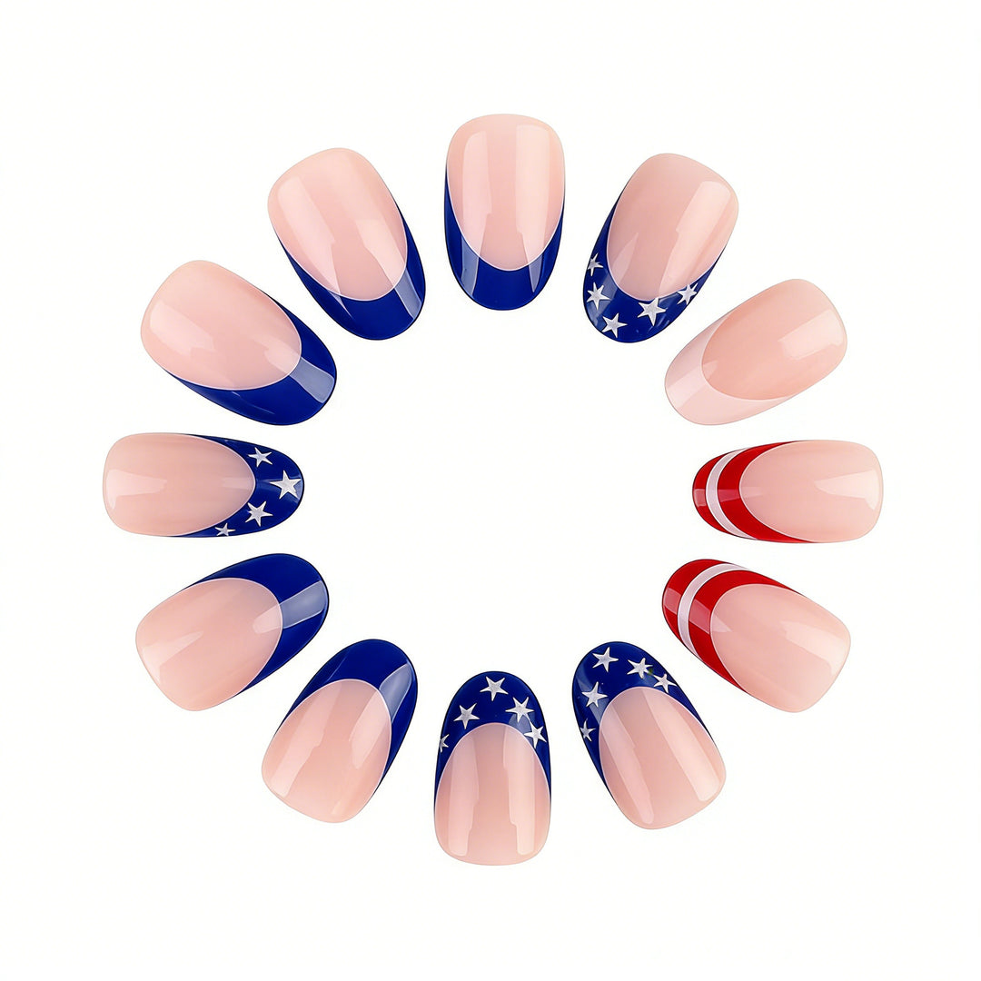 Künstlerische amerikanische Flagge Nagelkunst Karnz