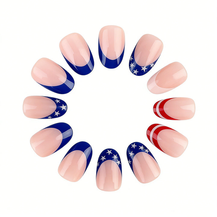 Künstlerische amerikanische Flagge Nagelkunst Karnz