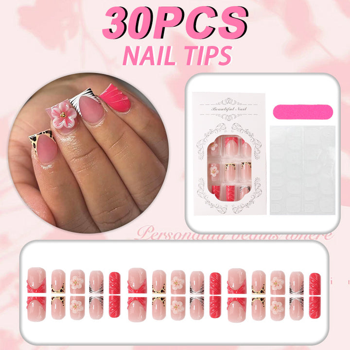 Floral Design Press-On Nail Tips Set Karnz