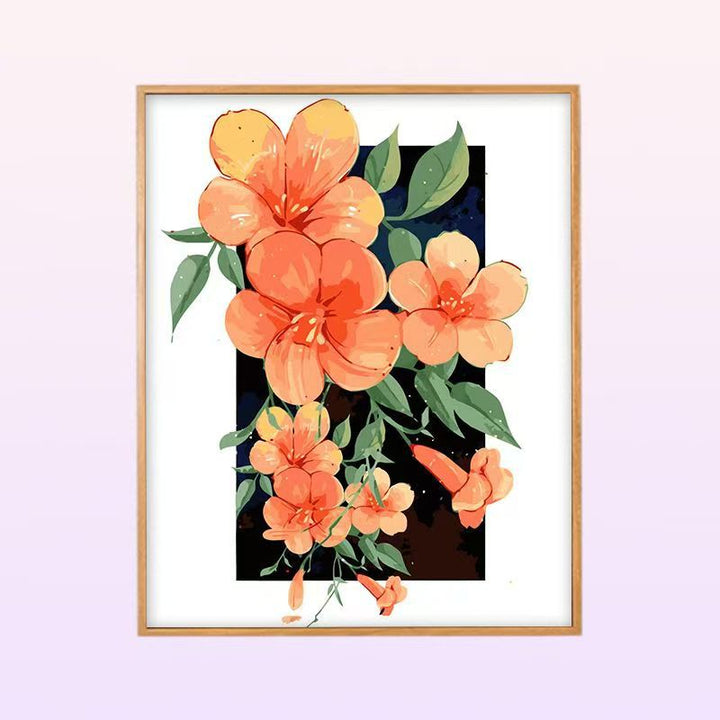Floral Peony Illustration Wandkunst Karnz