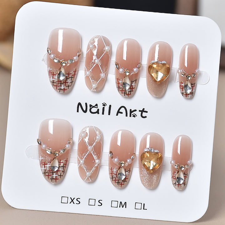 Künstlerisches dekoratives Press-on-Nagelset Karnz