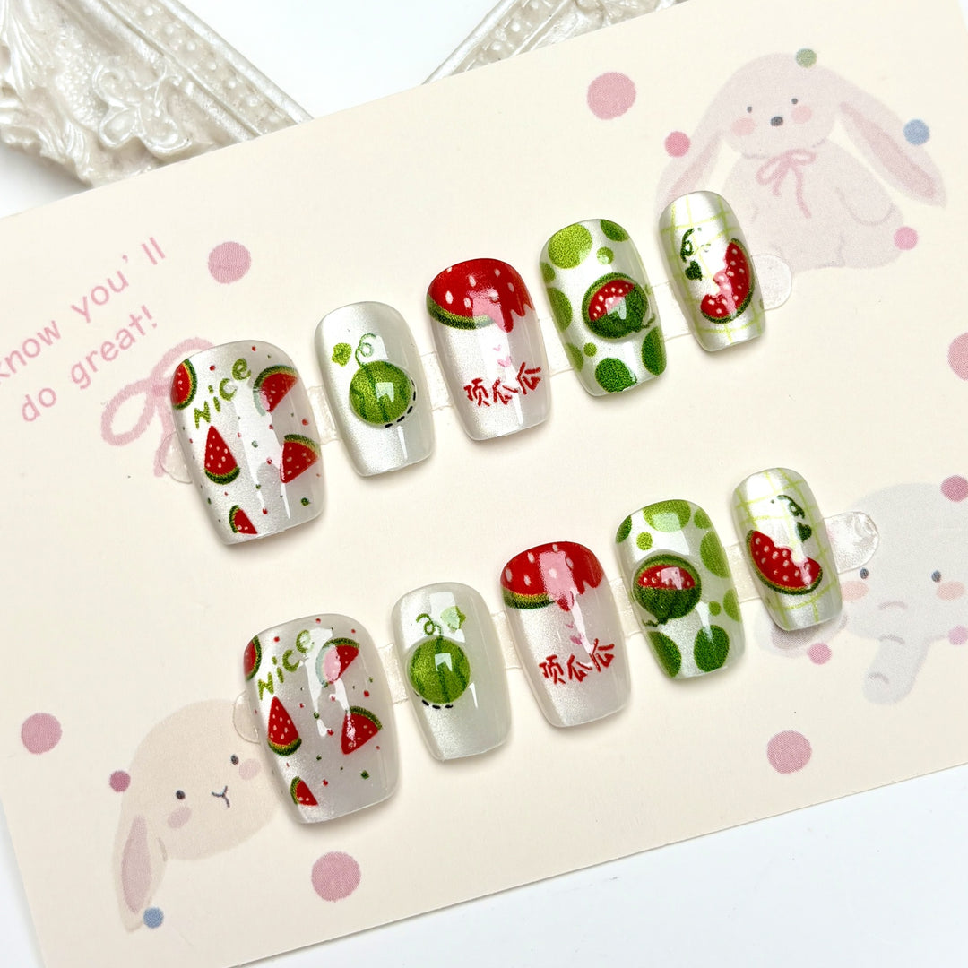 Frucht-inspirierte Press-On-Nagelset