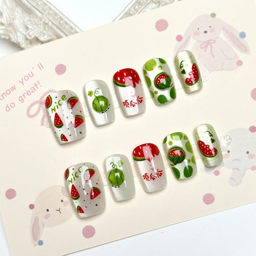 Frucht-inspirierte Press-On-Nagelset