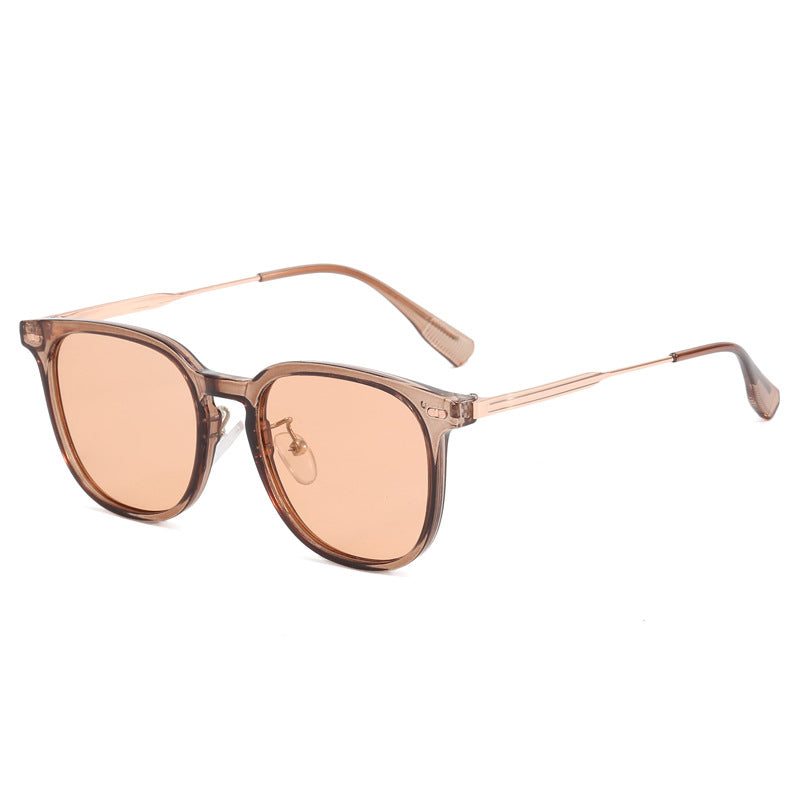 Damen klare rechteckige Brille mit filigranem Metallrahmen Karnz