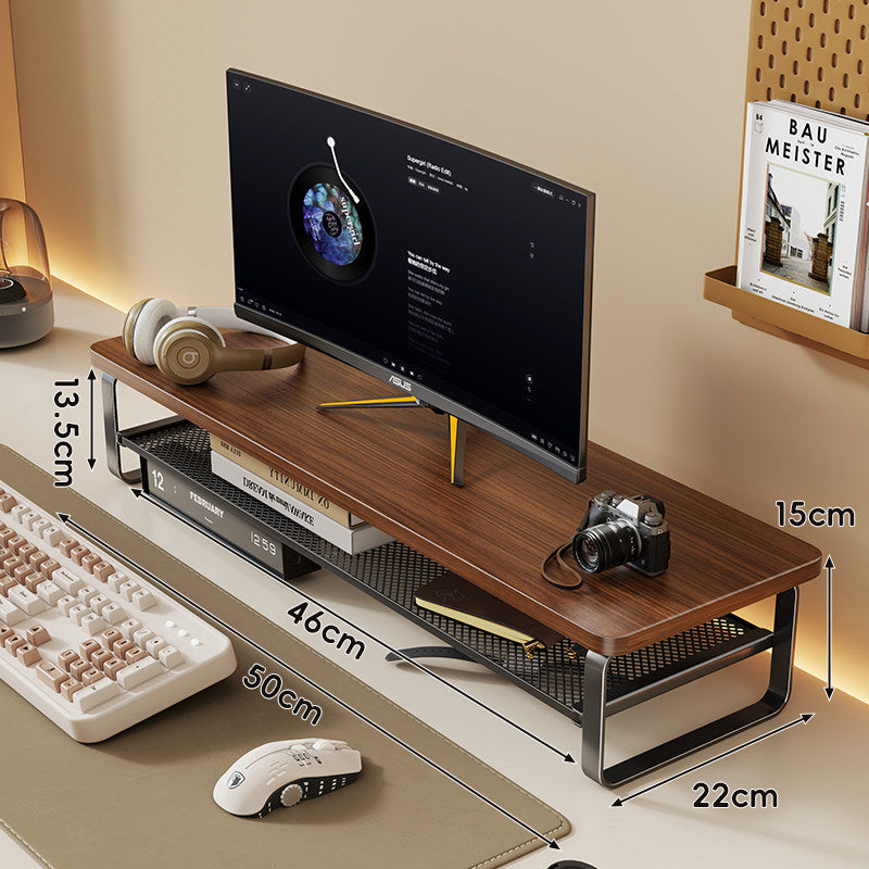 Verstellbarer Desktop-Monitorständer mit Mesh-Unterregal-Organizer