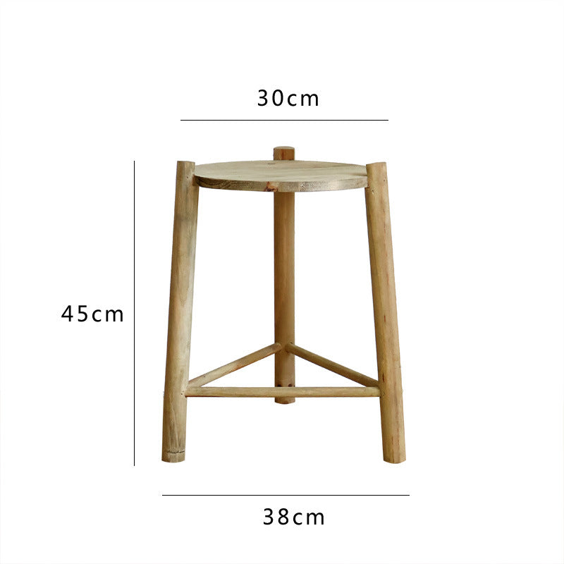 Rustikaler Holz-Hocker Karnz