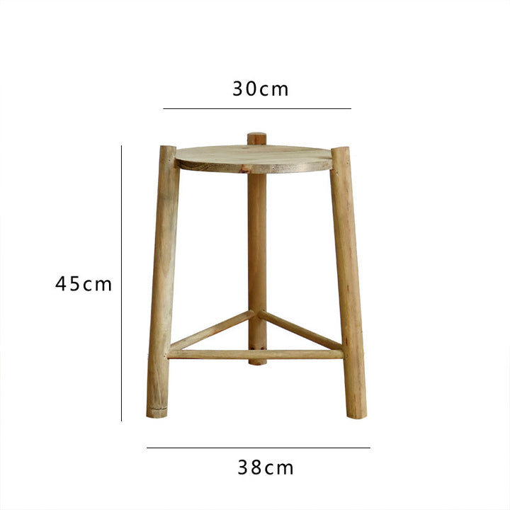 Rustikaler Holz-Hocker Karnz