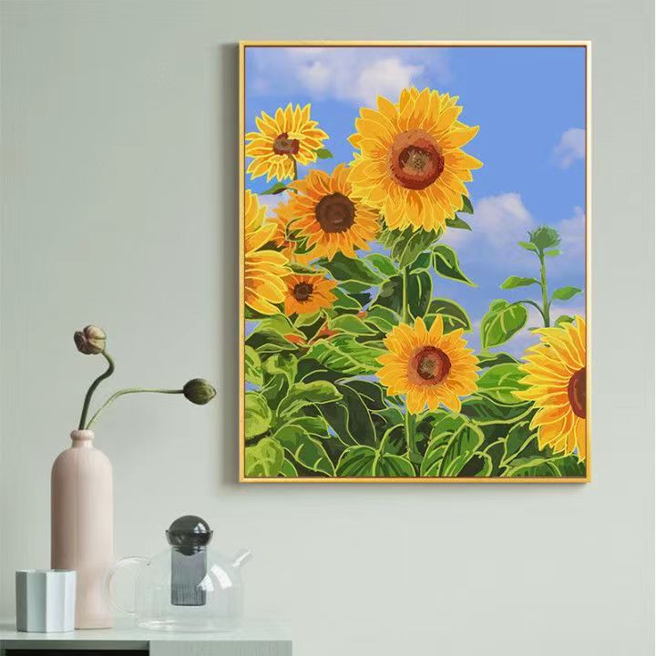 Sonnenblumen-Themen Leinwanddruck Karnz