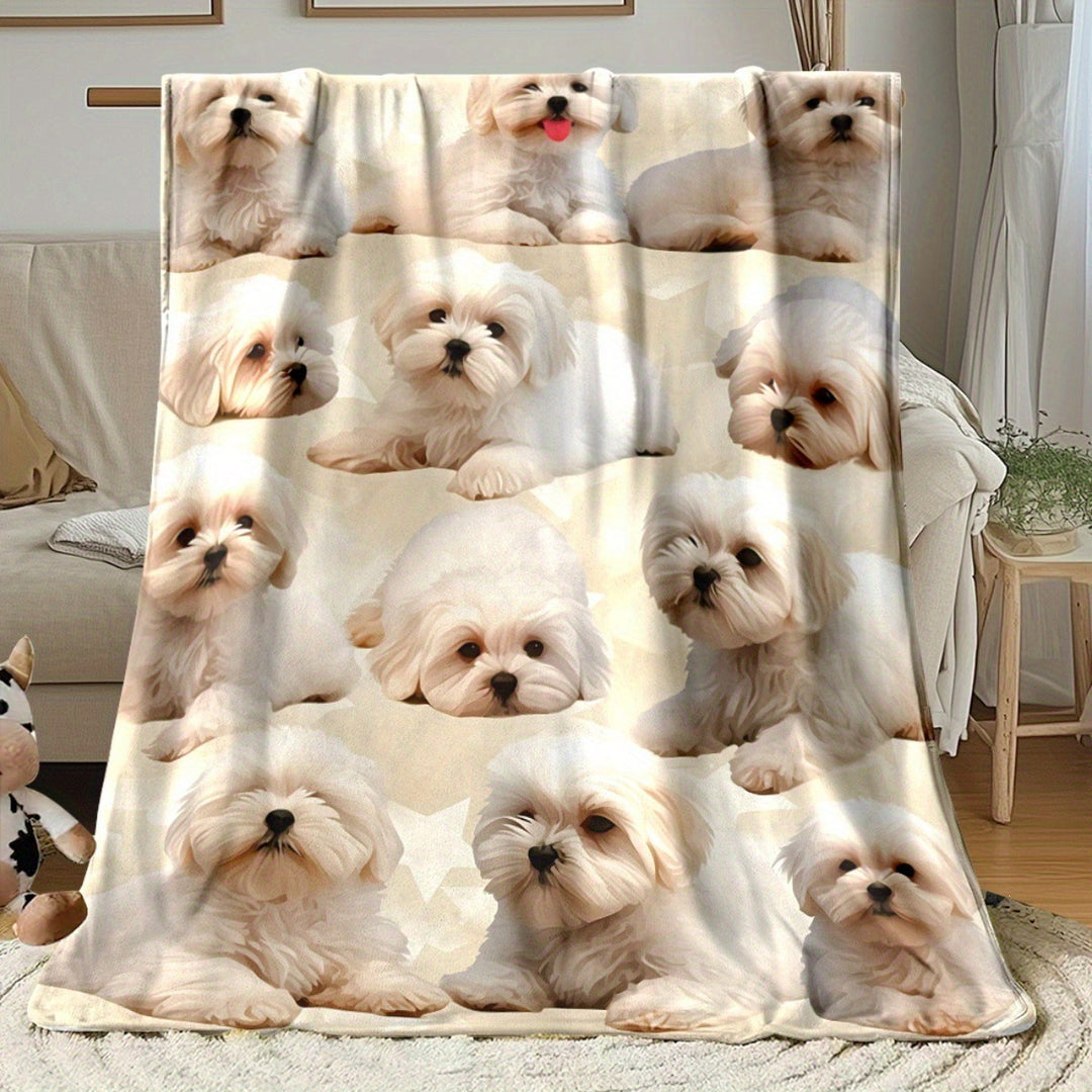 Weiche Cartoon-Dackel-Themen-Fleece-Decke